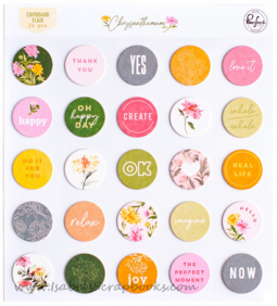 Pinkfresh-Chrysanthemum Chipboard Flair